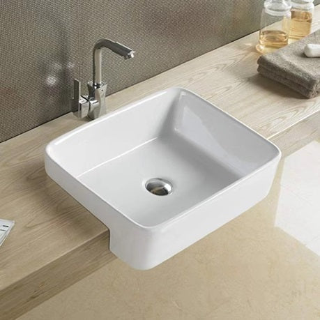 Semi Recessed Gloss White Poseidon - ACS Bathrooms
