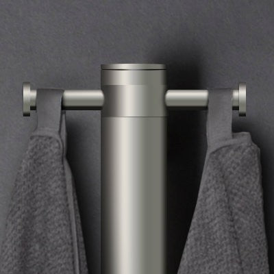 Bespoke Tube Series (Hook) Brushed Gun Metal Hydrotherm - ACS Bathrooms