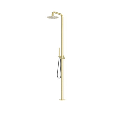 SS Outdoor Shower Brushed Gold Brushed Gold Nero - ACS Bathrooms